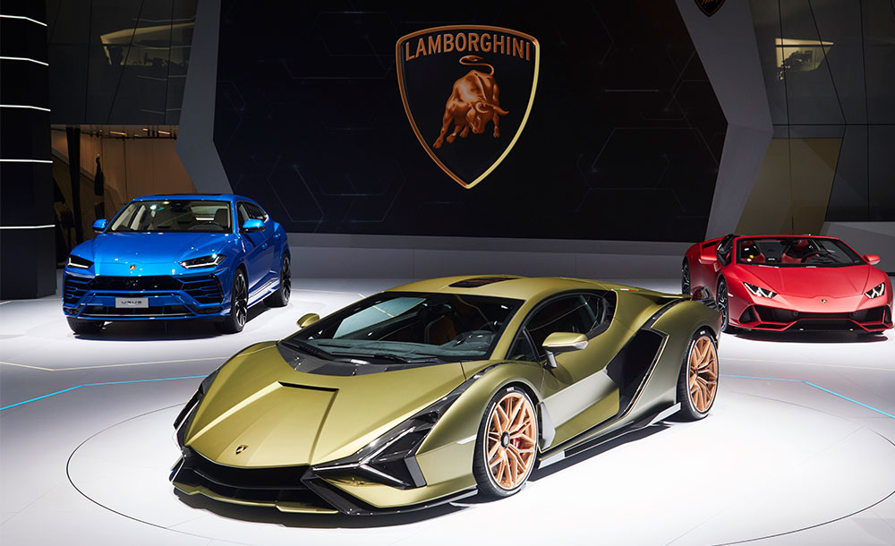 Lamborghini Cyan at the 2019 Frankfurt Motor Show