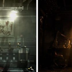 Compares the original Dead Space video with a remake;  See the differences in the setting