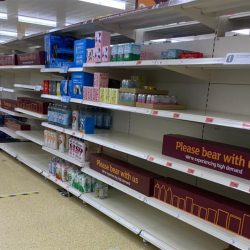 Empty shelves in the UK after utility orders to isolate 600,000 people