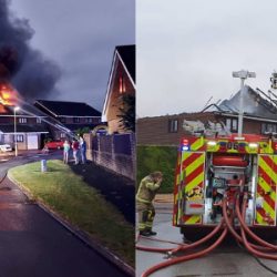 Lightning fires destroy homes in the UK