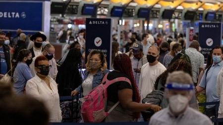 The injured passenger was at Atlanta (above) and Dallas airports;  Because of coronavirus precautions, the risk of infecting other people is believed to be low - Reuters - Reuters