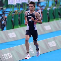 The England team dominated the triathlon mixed relay, winning gold and making history