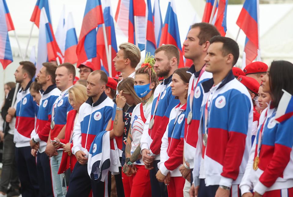 The return of the Olympic athletes & # xe0;  Russia after the games.  Photo: Sergei Fadeichev & #92;  TASS via Getty Images