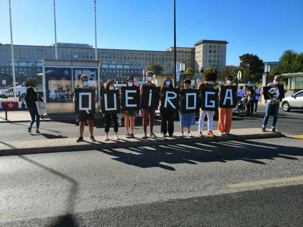 Demonstration against Health Minister Marcelo Quiroga in Lisbon, Portugal