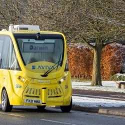 The UK tests the Darwin Innovation Group’s satellite autonomous minibus