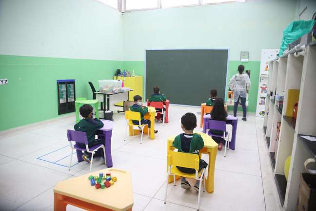 Students at a municipal school in São Caetano do Sul (SP) 