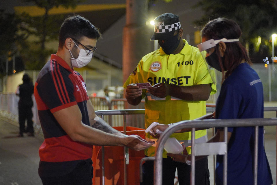 The return of fans required healthy protocols in the final stage of the 2021 Brazil Championship. Photo: Wagner Meier / Getty Images