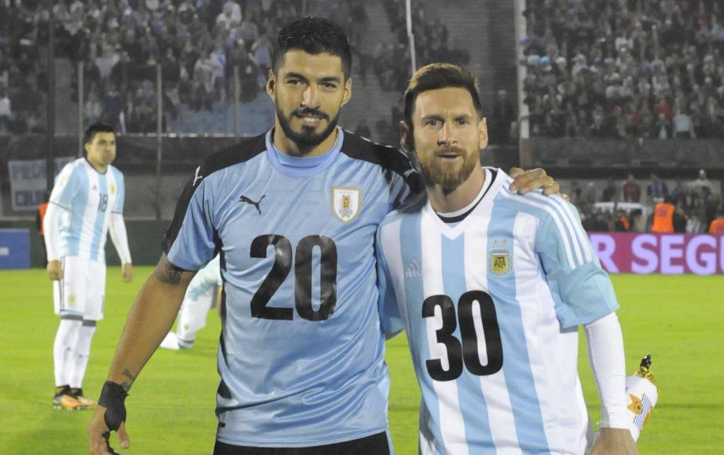 Suarez and Messi in Uruguay vs Argentina 2017