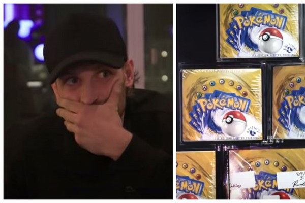 Logan Paul was shocked after discovering that the Pokemon cards he had purchased were fake (Image: YouTube)