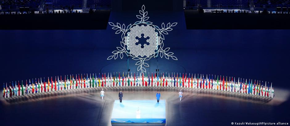 The opening ceremony of the Winter Olympics in Beijing.  The event kicks off amid counties and health concerns