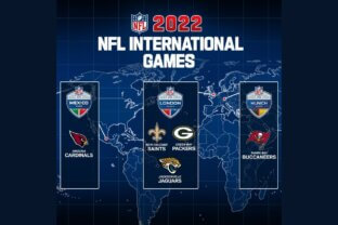 Arizona Cardinals, Green Bay Packers, Jacksonville Jaguars, New Orleans Saints and Tampa Bay Buccaneers will play NFL games in 2022