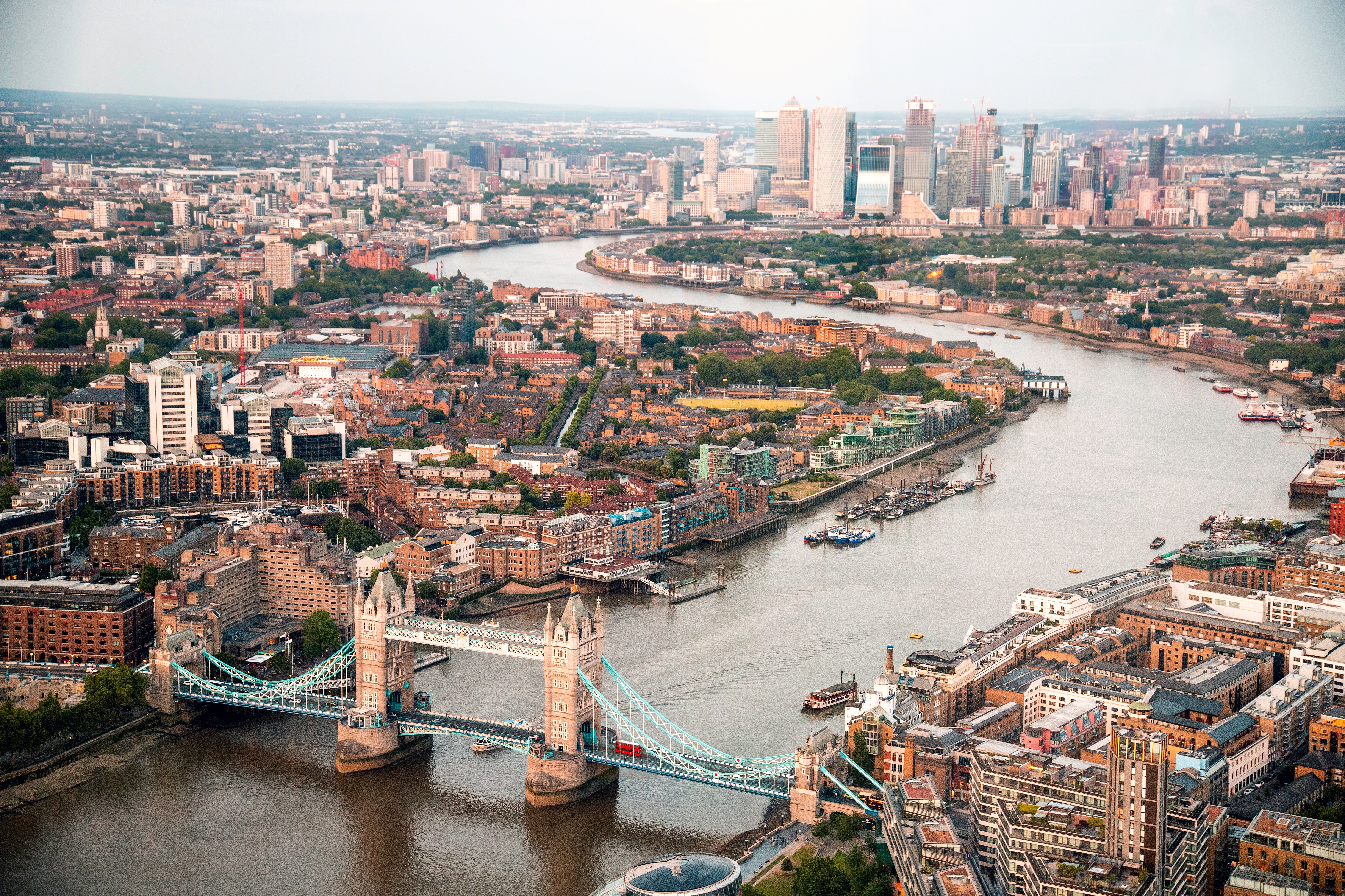 Aerial photography of London, England