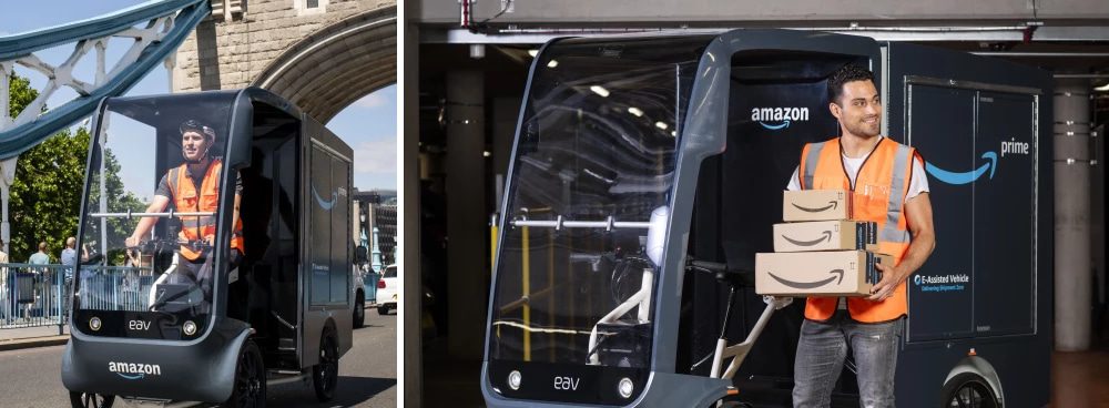 Amazon builds London delivery hub with e-bikes and walkers