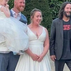 Keanu Reeves attends a wedding after being invited to the bar by the groom