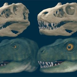 Study finds that large carnivorous dinosaurs like T-Rex replaced large eyes for a stronger bite