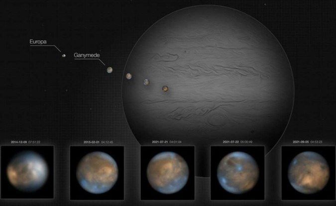 The telescope on Earth takes never-before-seen images of Jupiter’s moons;  a look