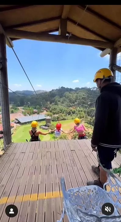 Raffaella Justos with her baby sister at the zip line