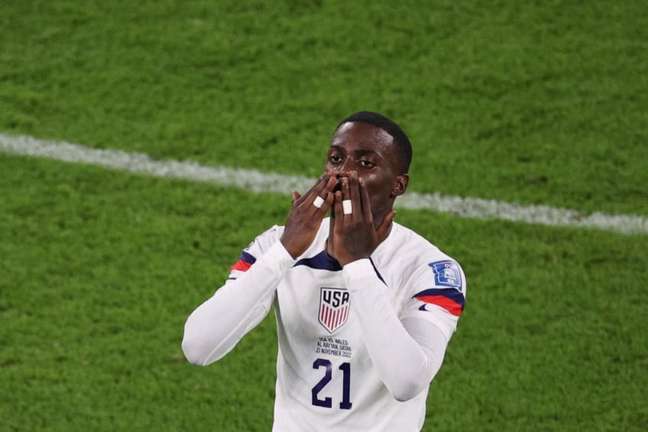 Timothy Weah scored the first goal for the United States at the World Cup (Adrian Dennis / AFP)