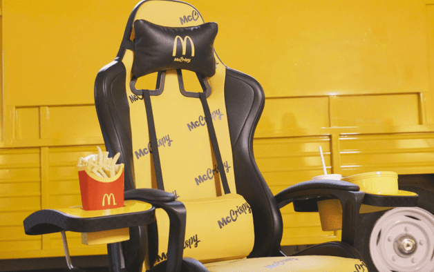 The McCrispy Ultimate Gaming Chair supports fries and soda on its side