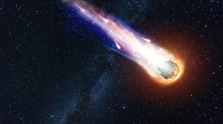 A comet explodes in the solar system, releasing a million tons of debris