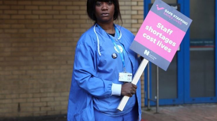 British nurses stage an unprecedented strike to demand higher wages