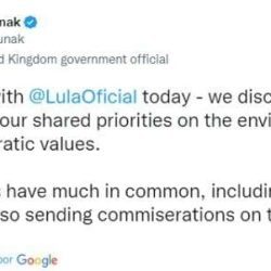 UK PM, Lula on phone: ‘Green economy’